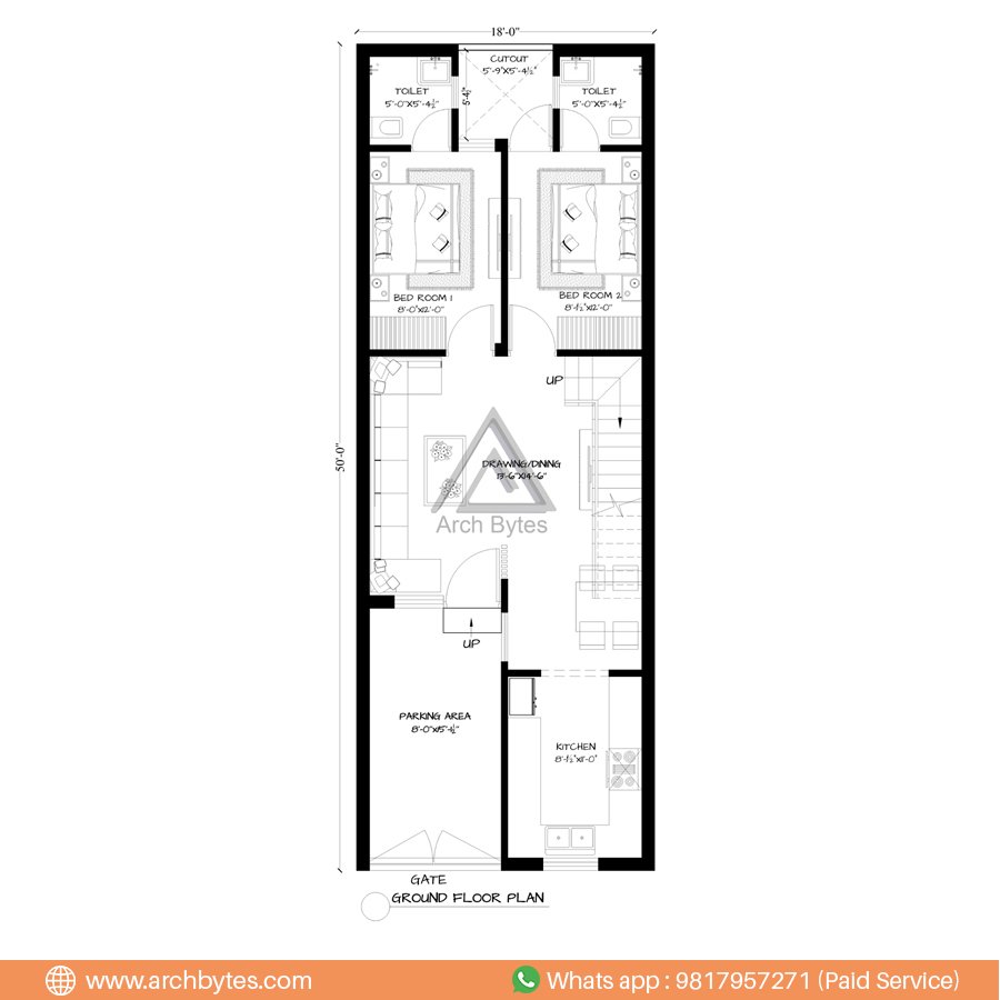 18x50 Feet House Plan